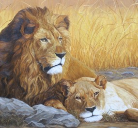 Картина "Львы"