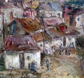 Картина "Шахтерский поселок"