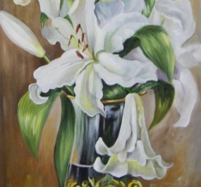 Картина "Лилии в вазе"