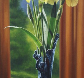 Картина "Цветы в синей вазе"