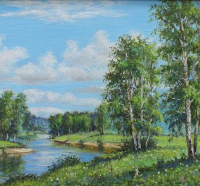 Картина "Березки у реки"