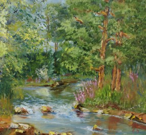 Картина "Лесной ручей"