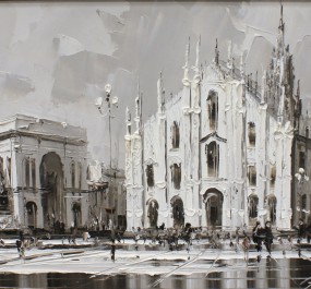 Картина "Милан. Площадь Дуало"