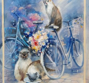 Картина "Дачные коты"