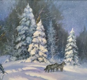 Картина "Вечерний лес"