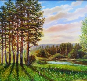 Картина "Утренний лес"