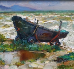 Картина "На Азовском берегу. В рыбацкой деревне."