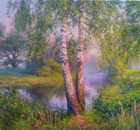 Картина "Березки на берегу"