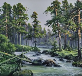 Картина "Лесная речка"
