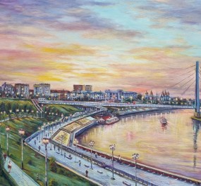 Картина "Вечерняя набережная"