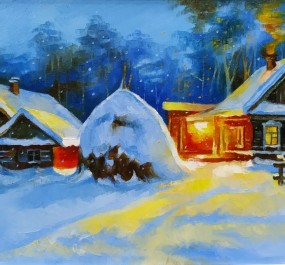 Картина "Вечер на заимке"