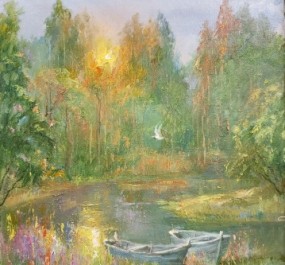Картина "Лодку к реке"