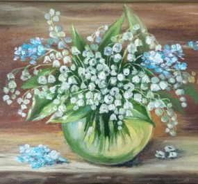 Картина "Ландыши и незабудки"
