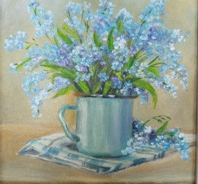 Картина "Незабудки в кружке"