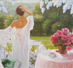 Картина "Девушка на террасе"