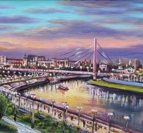 Картина "Тюмень. Набережная Туры"