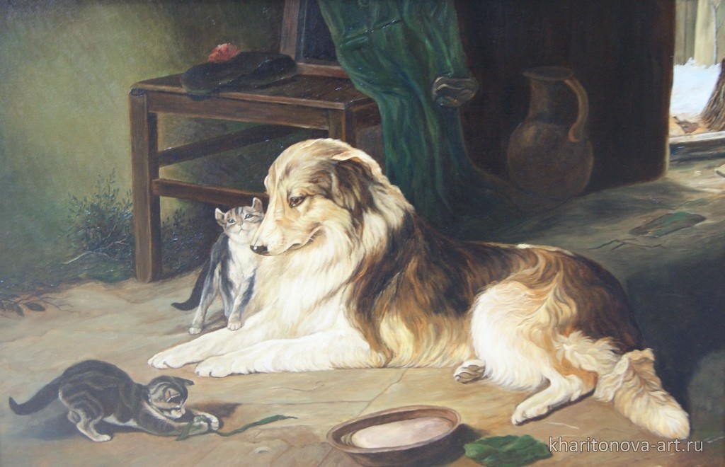 Собака и котята