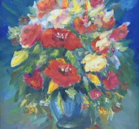 Картина "Красные цветы"