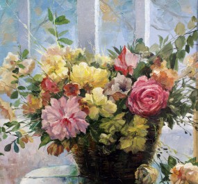 Картина "Цветы на окне"