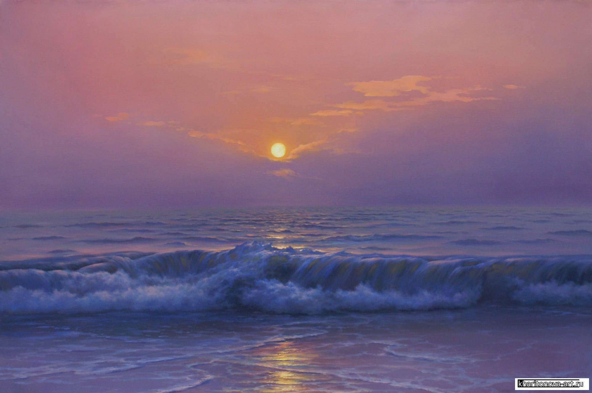 Картина закат на море