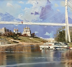 Картина "Тюмень. Мост Влюбленных"